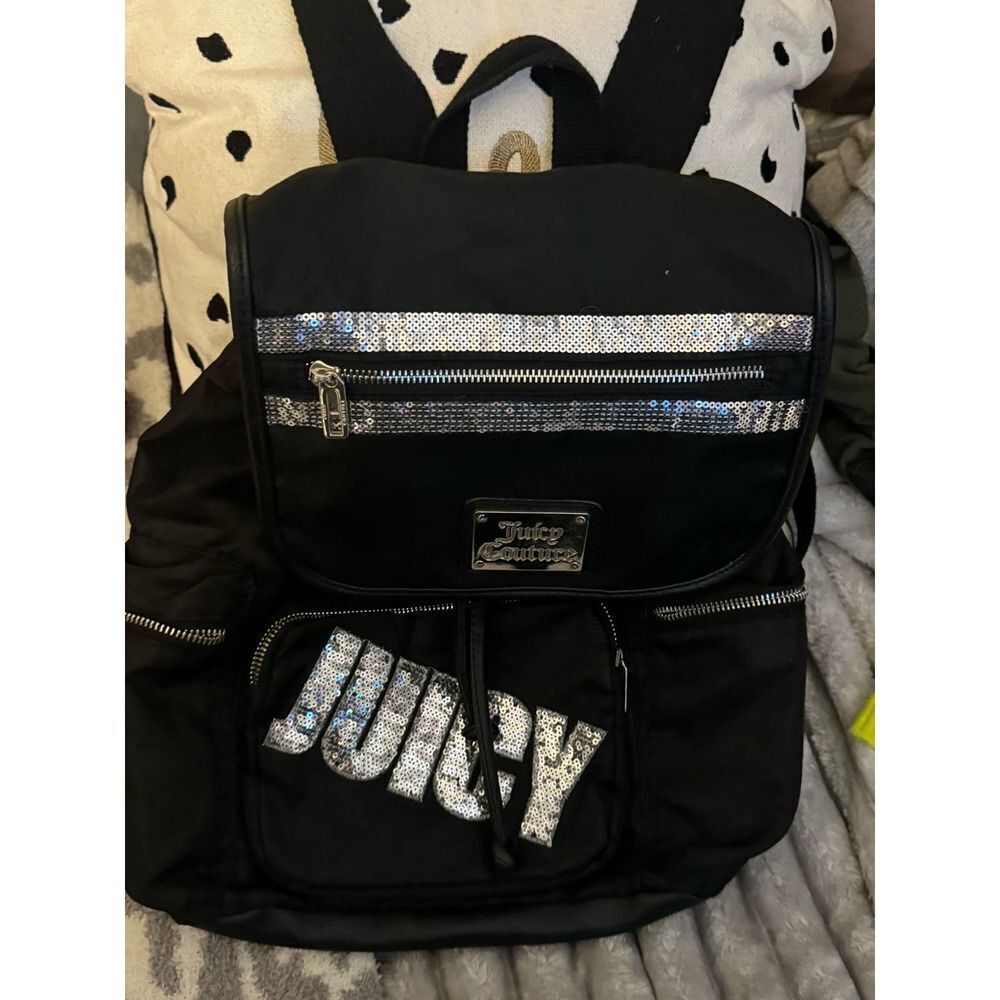 Y2k vintage black sequin bling juicy couture backpack